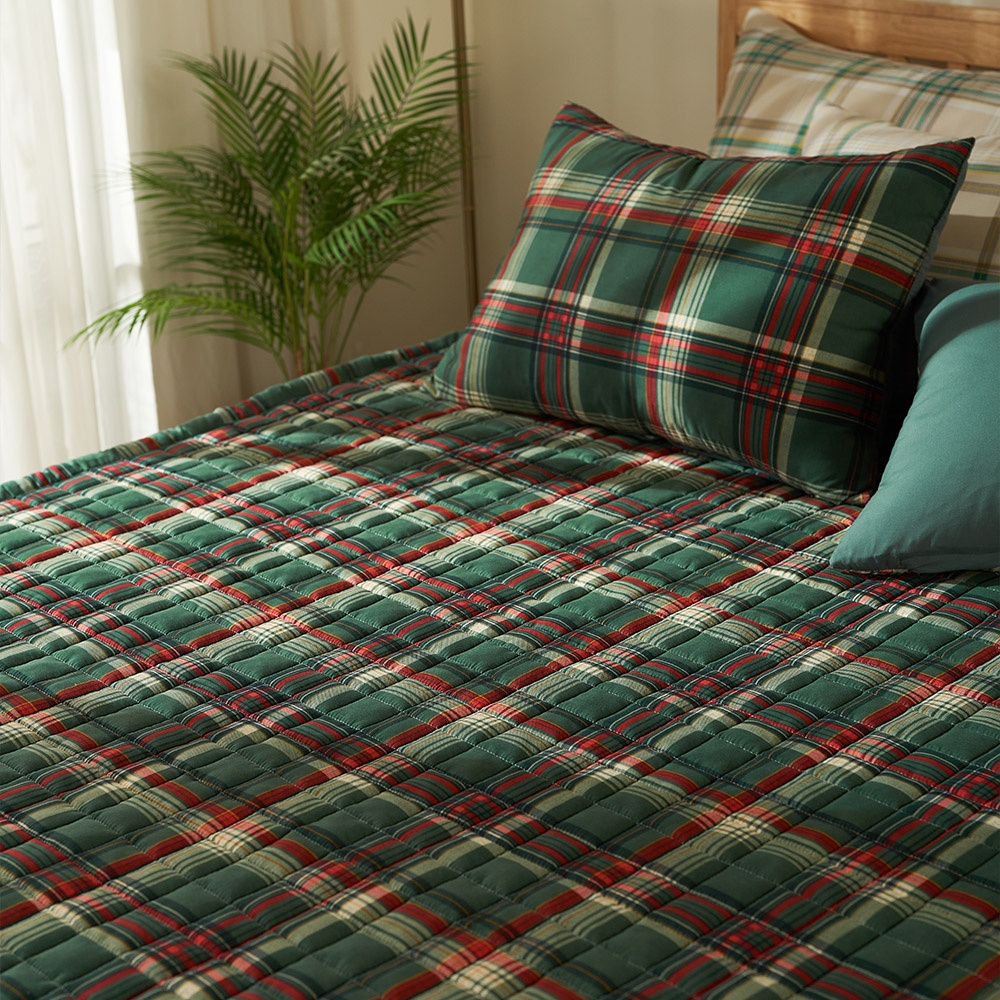 거실패드 겨울 누빔 면카페트 카펫트 바닥패드 체크무늬 SS