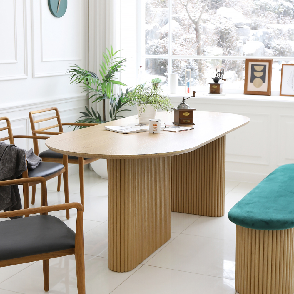 펌즈 6인 8인용 오크 템바보드 식탁 테이블 2000 CL434