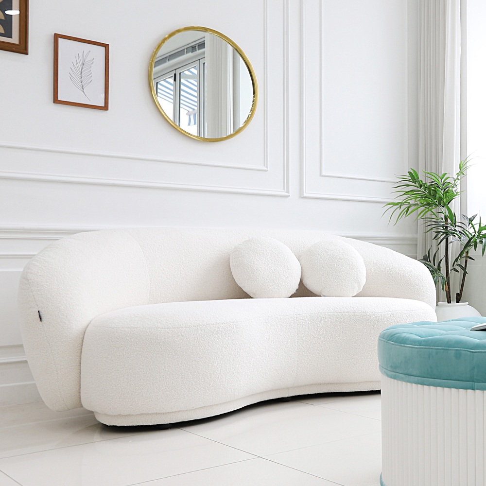 [색상주문제작] 쿠잉 3인용 조약돌 구름 부클레 패브릭 카페 인테리어 소파 CL432