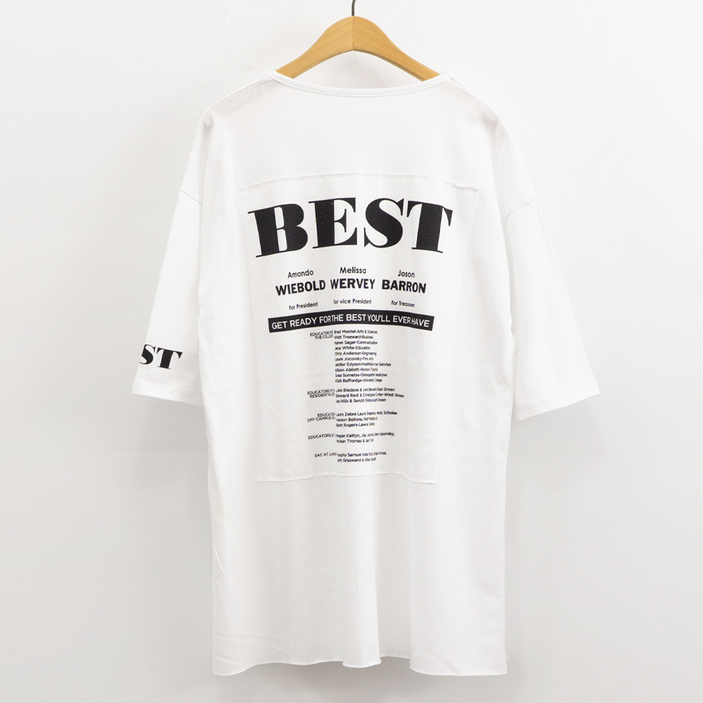 BE 휘뚜루 백프린팅 루즈핏 반팔 루즈핏 티셔츠 롱티 이미지 4