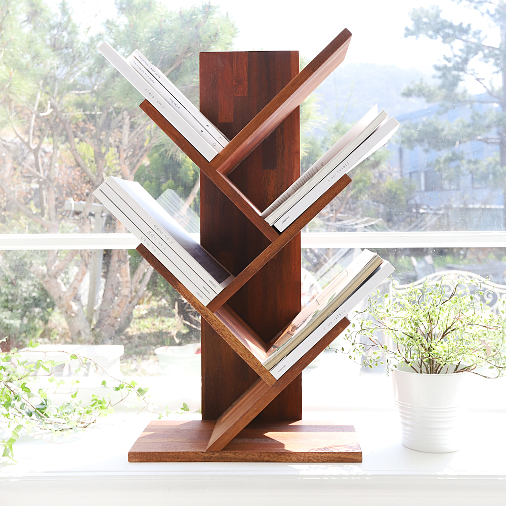 원목 사선 책꽂이 간이 책상 선반 스탠드 책꽂이 CLD026