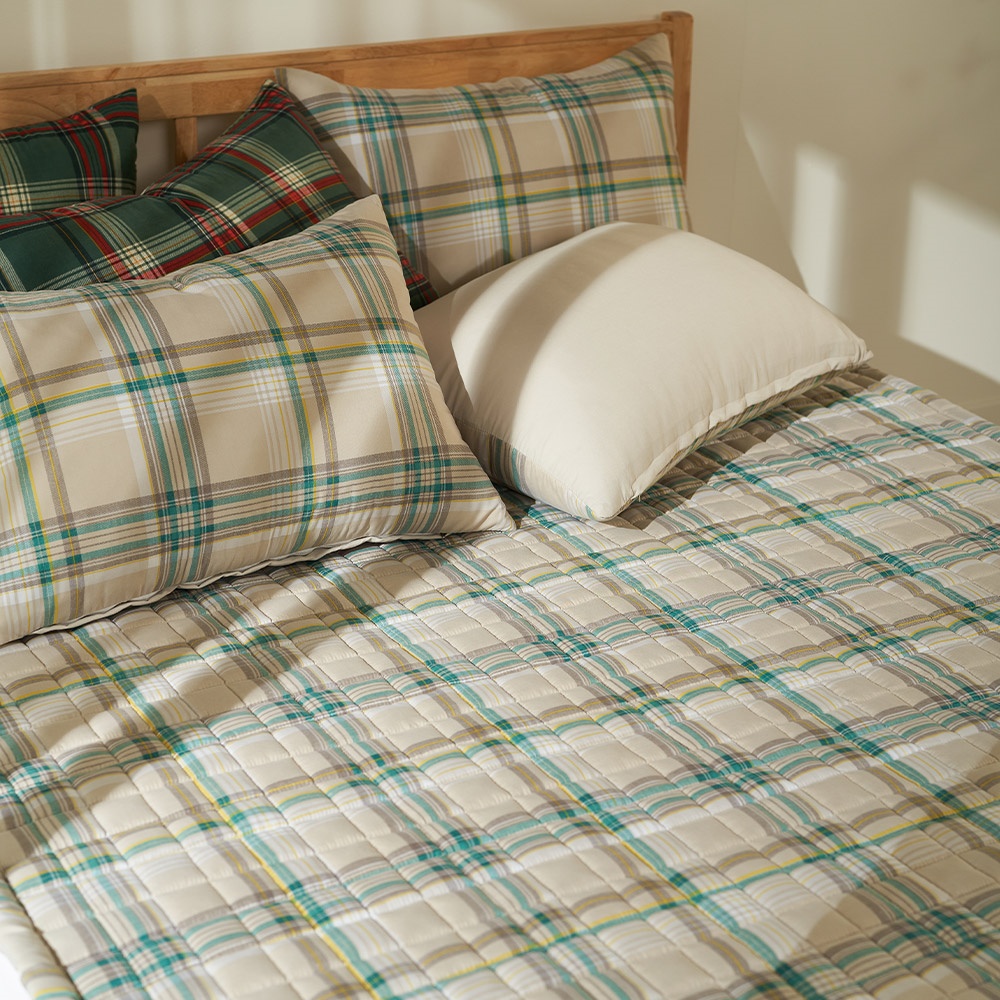 거실패드 겨울 누빔 면카페트 카펫트 바닥패드 체크무늬 SS