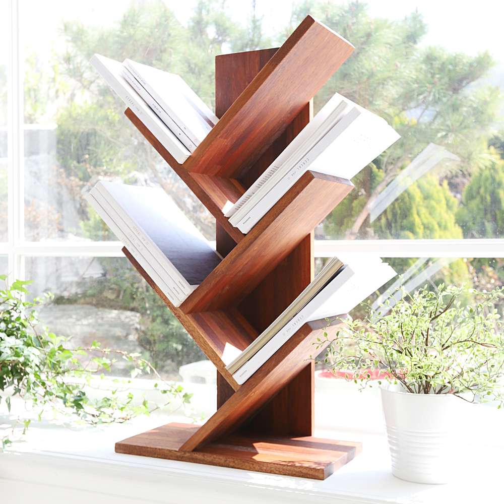 원목 사선 책꽂이 간이 책상 선반 스탠드 책꽂이 CLD026