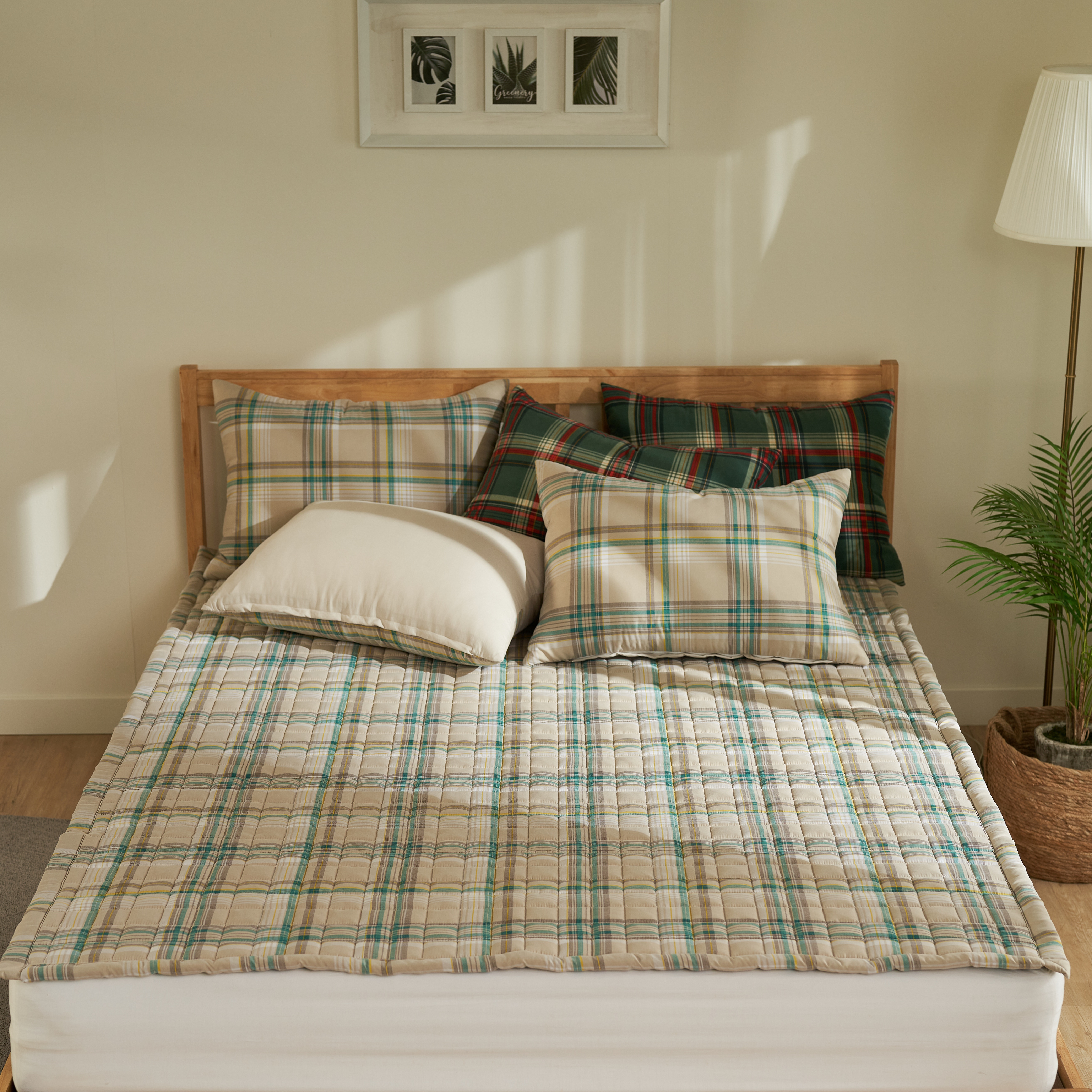 겨울 거실 카페트 면 패드 미끄럼방지 북유럽 누빔 대형 바닥 카펫 피노키오 체크 패드 SS