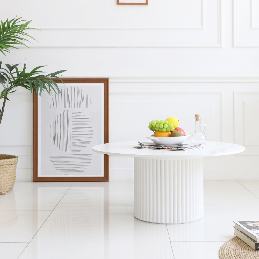 테디 포세린 세라믹 원형 인테리어 템바보드 거실 소파 테이블 800 CL406