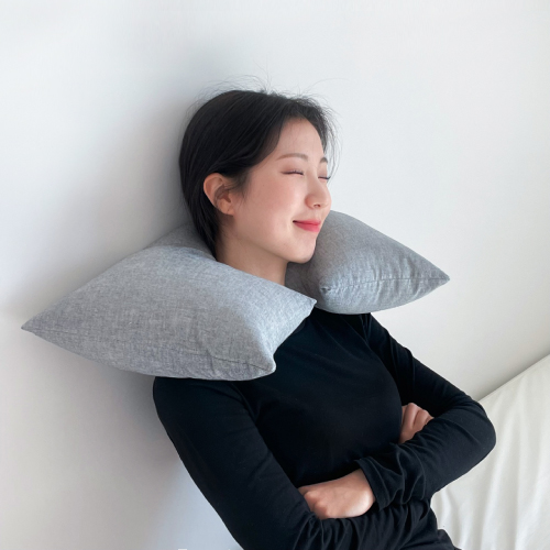 집앤콕 메밀 경추베개 낮은 경추목베개 일자목 목디스크 거북목 베개 잘자유 그레이