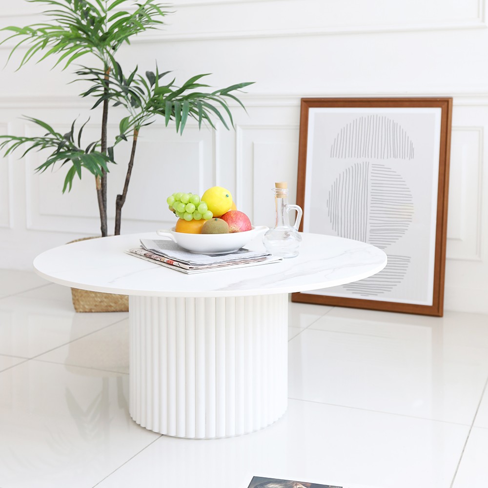 테디 포세린 세라믹 원형 인테리어 템바보드 거실 소파 테이블 800 CL406