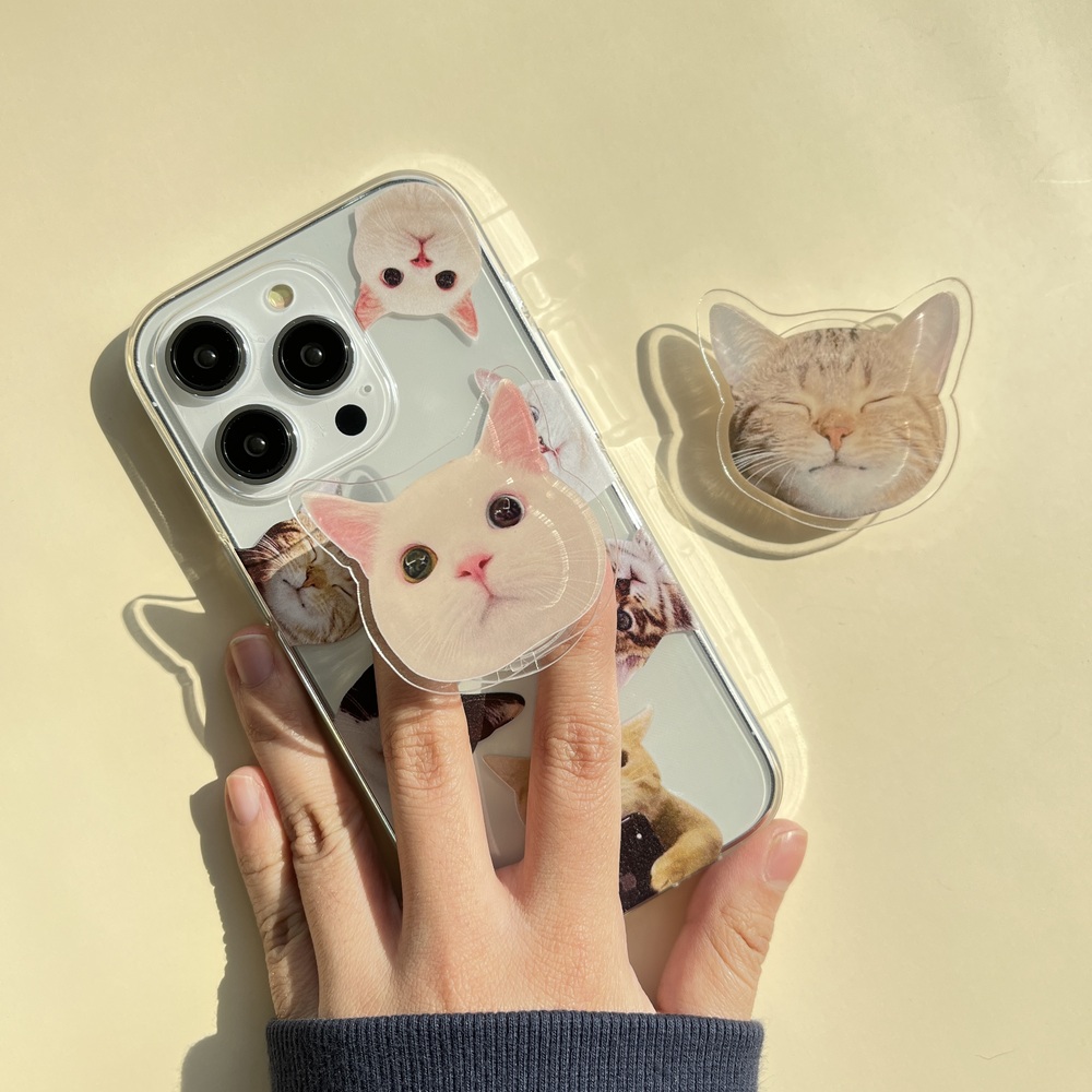 반려묘 고양이 그립 톡홀더 스마트톡 핸드폰거치대 - 상세 이미지 3