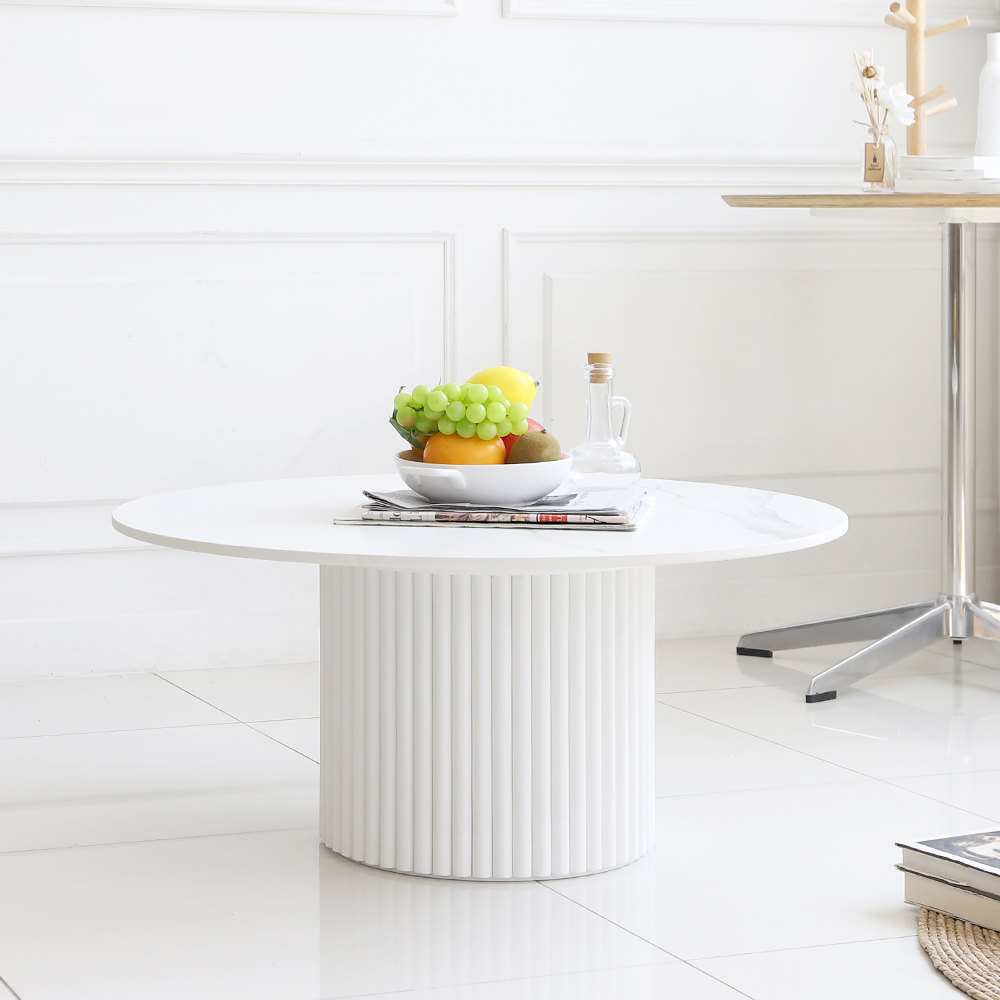 테디 포세린 세라믹 원형 인테리어 템바보드 거실 소파 테이블 800 CL406