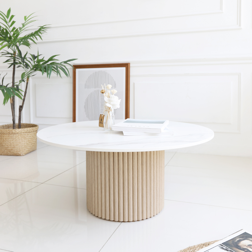 테디 포세린 세라믹 원형 인테리어 템바보드 거실 소파 테이블 800 CL406