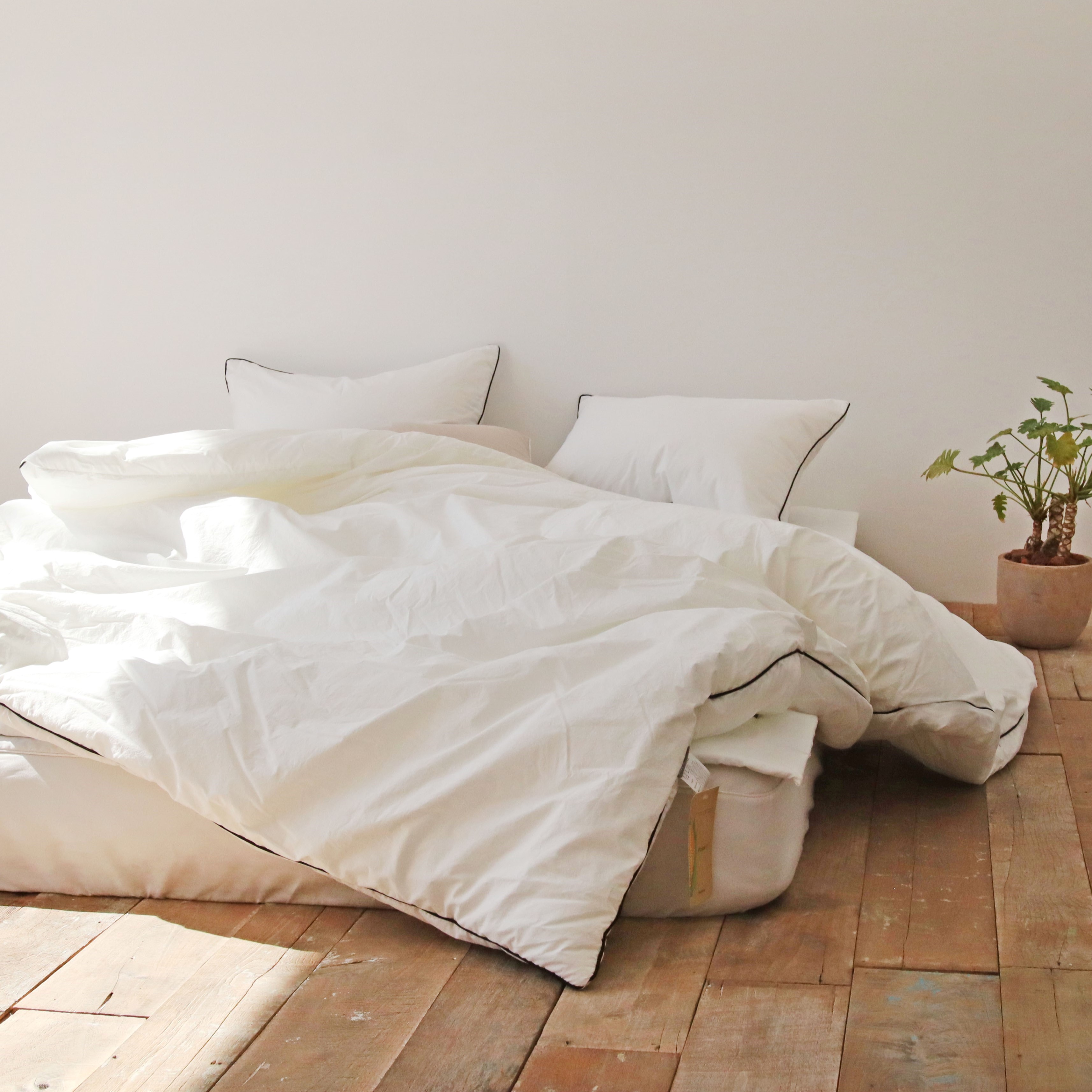 먼지 없는 바이오워싱 고밀도 무지 호텔 침구 신혼 알러지케어 차렵이불 세트 Q