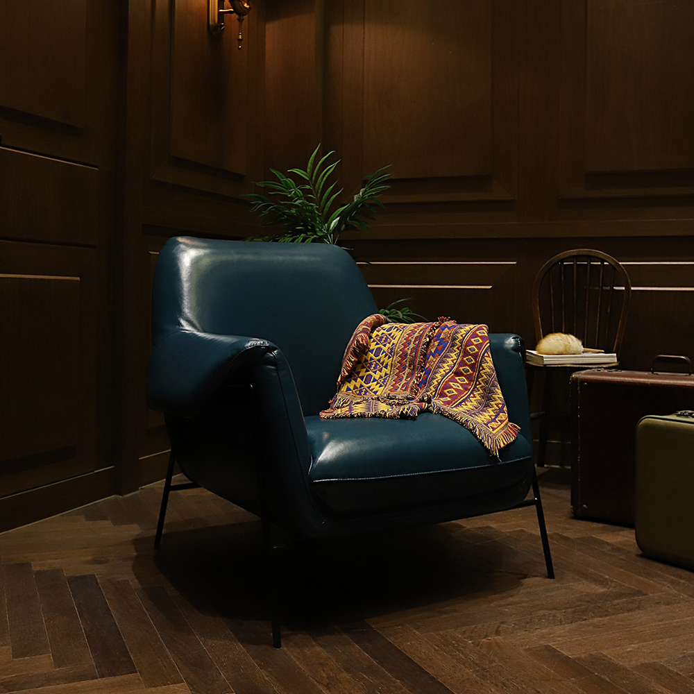 헨리 1인용 이태리 천연면피 아닐린 가죽 소파 CL290