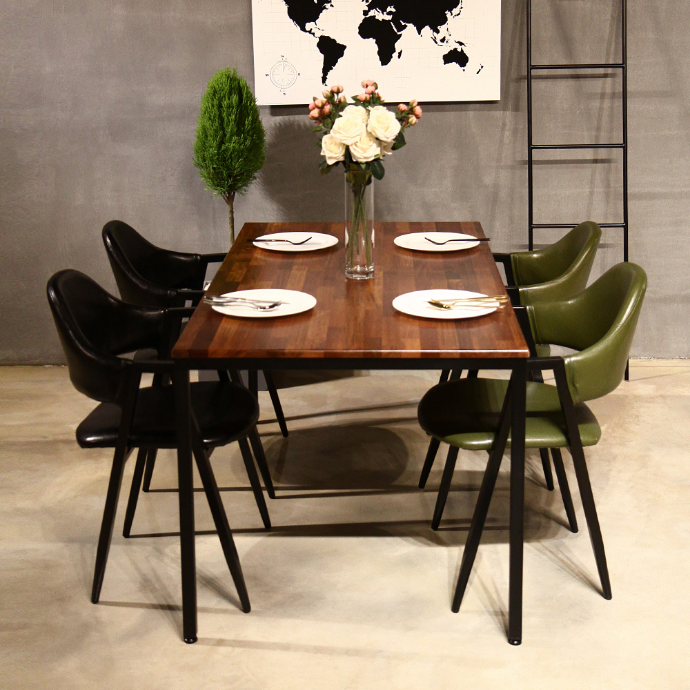 18T 멀바우 8인용 원목 식탁세트 1800+의자4개 CL190