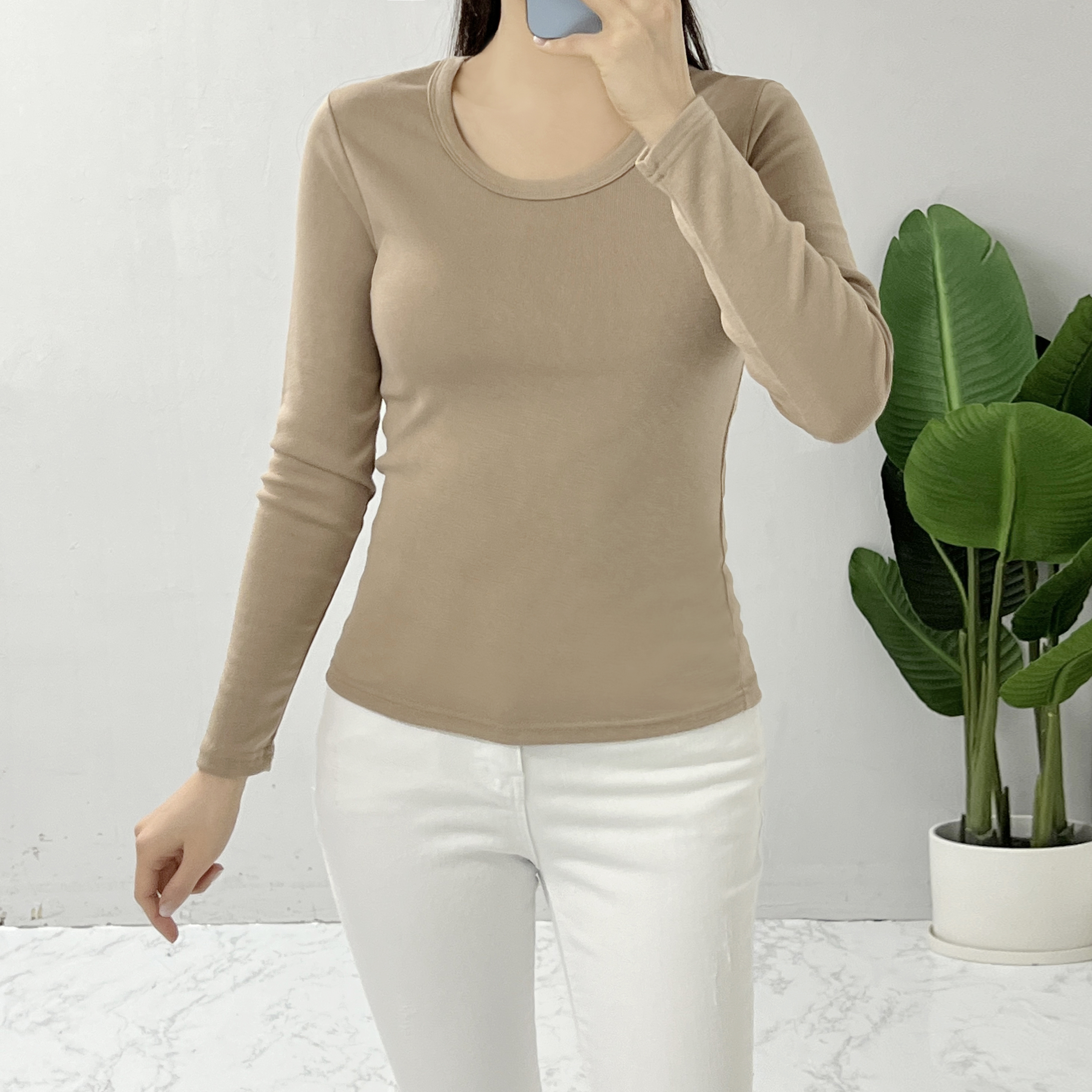 로에니 라운드 이너 긴팔 티셔츠 이미지 2