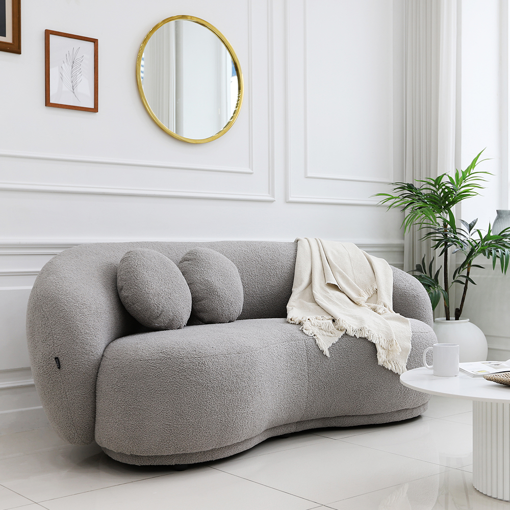 [색상주문제작] 쿠잉 3인용 조약돌 구름 부클레 패브릭 카페 인테리어 소파 CL432