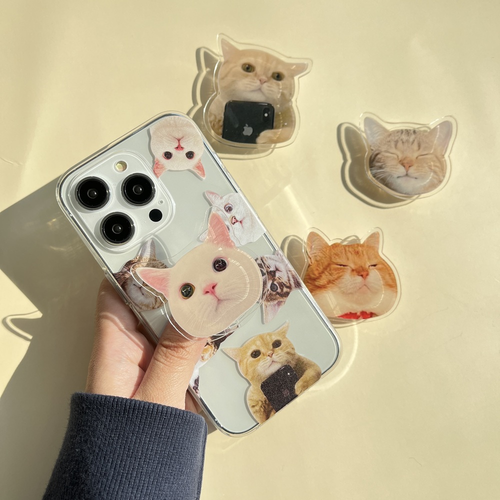 반려묘 고양이 그립 톡홀더 스마트톡 핸드폰거치대