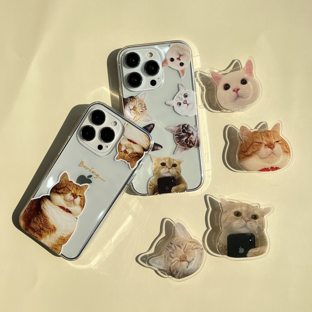 반려묘 고양이 그립 톡홀더 스마트톡 핸드폰거치대 - 상세 이미지 2