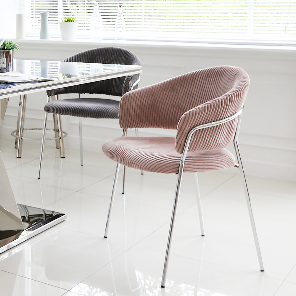 레토 골덴 코듀로이 패브릭 철제 식탁 카페 의자 인테리어 라운지 체어 CL425