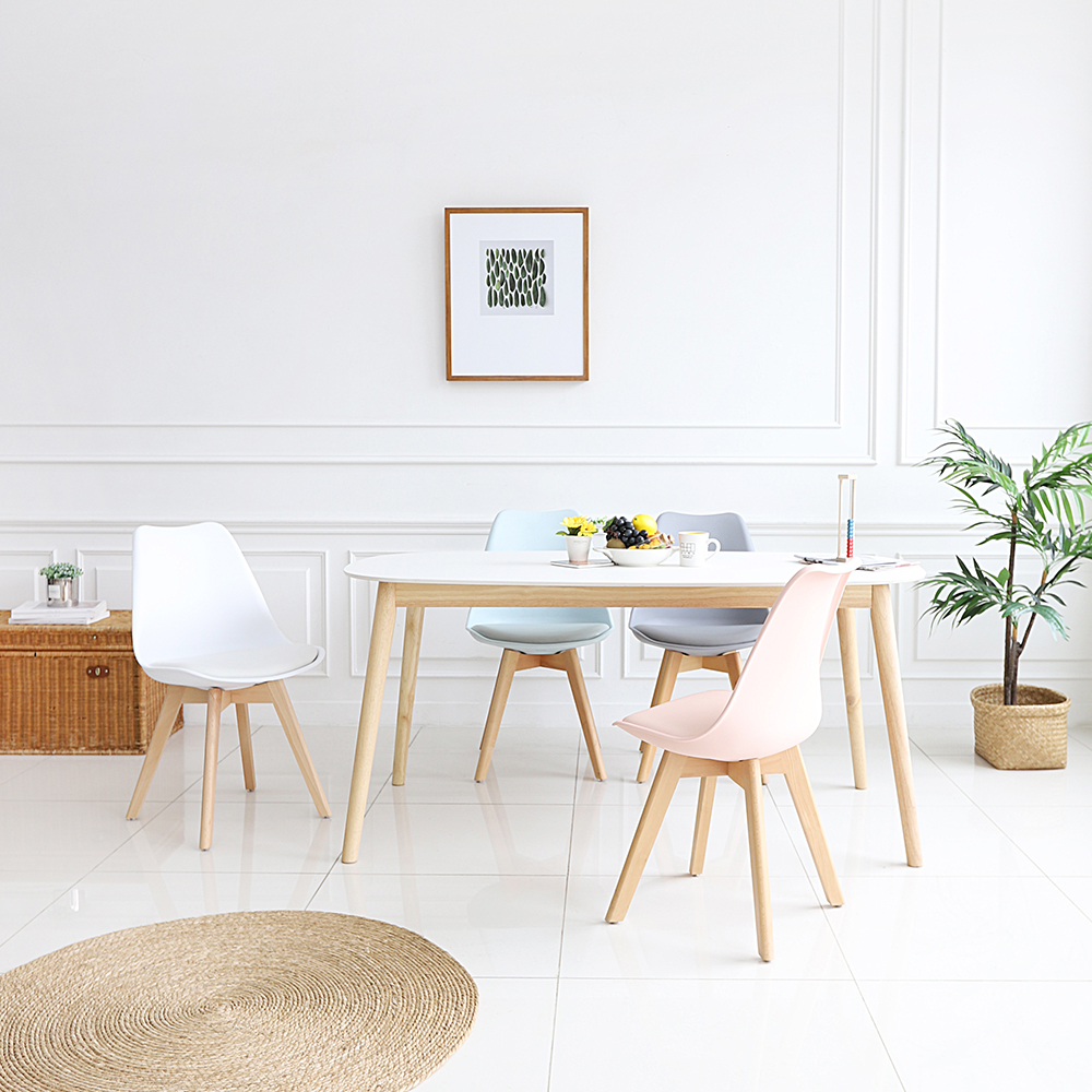 폴라 4인용 고무나무 원목 양면 세라믹 식탁세트 1300+에펠체어4개 CL400