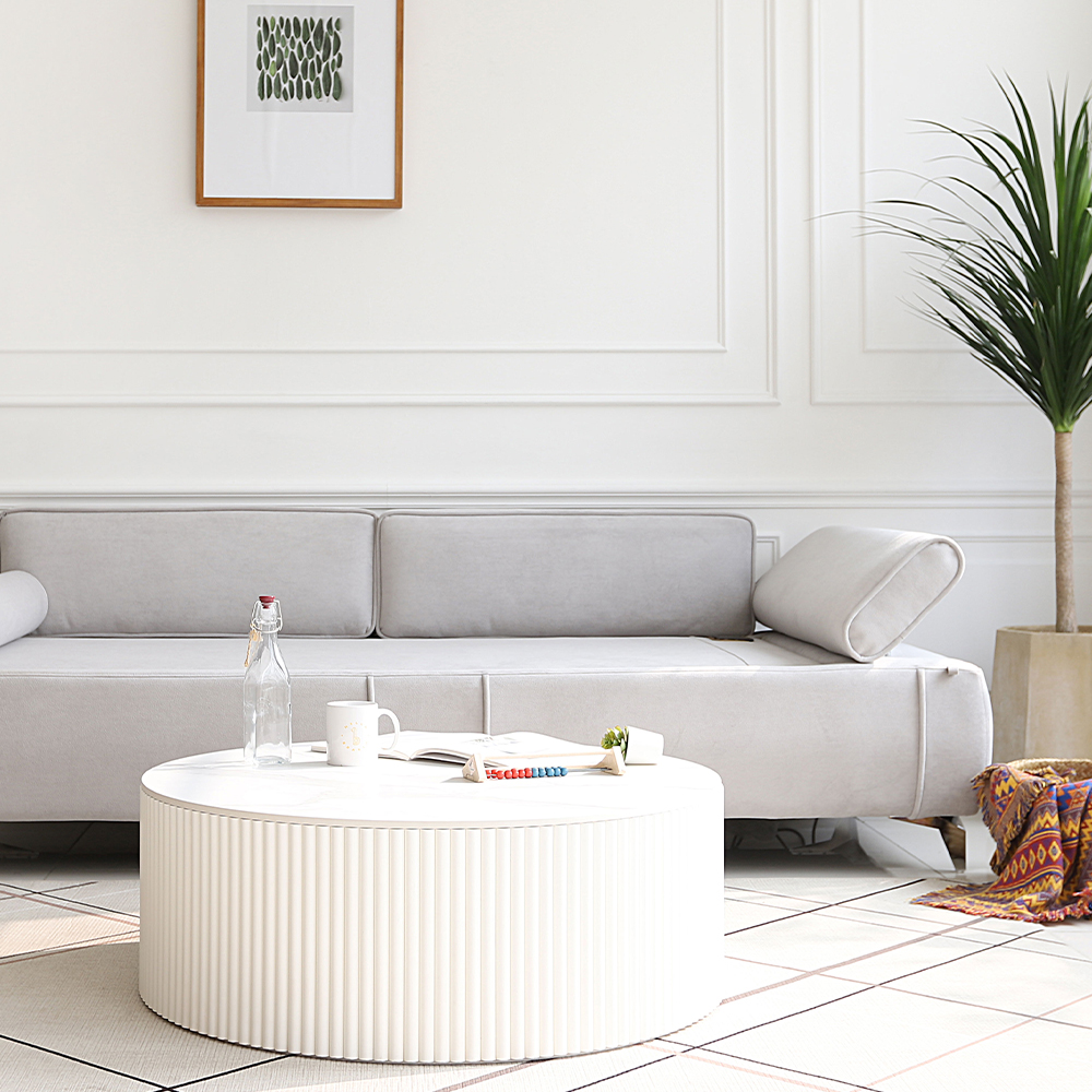 라리타 포세린 세라믹 템바보드 원형 인테리어 거실 소파 테이블 900 CL427