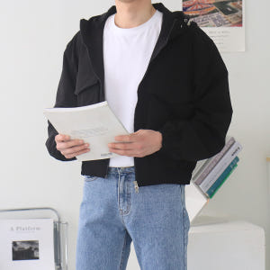 남자자켓 커플후드집업 트러커 숏자켓 남자바람막이 착용 후기 | 사이즈/핏 총정리 - 상품 이미지 2