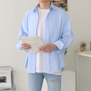 남자셔츠 벌룬핏 와이드카라 남성남방 남자오버핏셔츠 착용 후기 | 사이즈/핏 총정리 - 상품 이미지 4