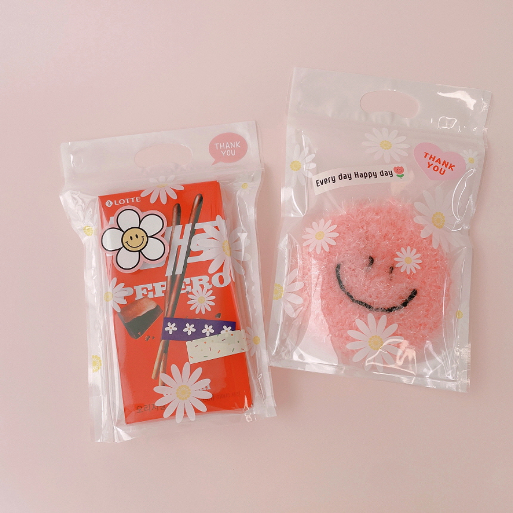데이지 구디백 포장 지퍼백 어린이집 선물 포장 봉투 양말 간식 쿠키 이미지 3
