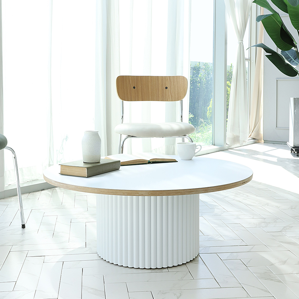 휴고 HPL 라미네이트 원형 인테리어 템바보드 거실 소파 테이블 600 SL157