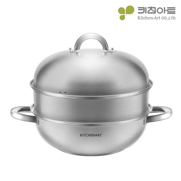 키친아트 인덕션 찜기 더블돔웍 인덕션용 2단 찜솥 28cm - 상세 이미지 2