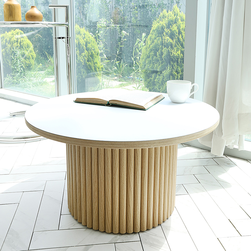 휴고 HPL 라미네이트 원형 인테리어 템바보드 거실 소파 테이블 600 SL157