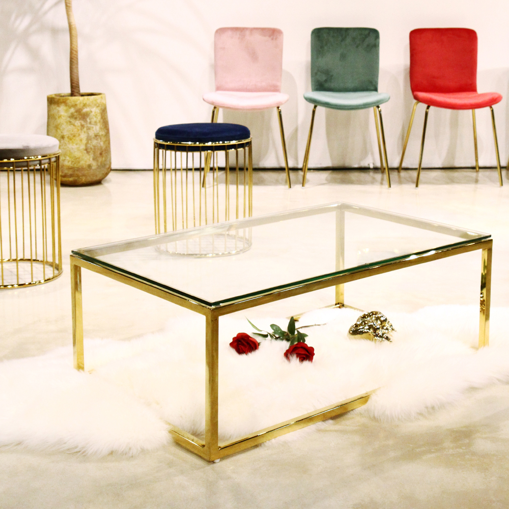 라비나 강화유리 골드 실버 인테리어 거실 좌탁 소파 테이블 SL032