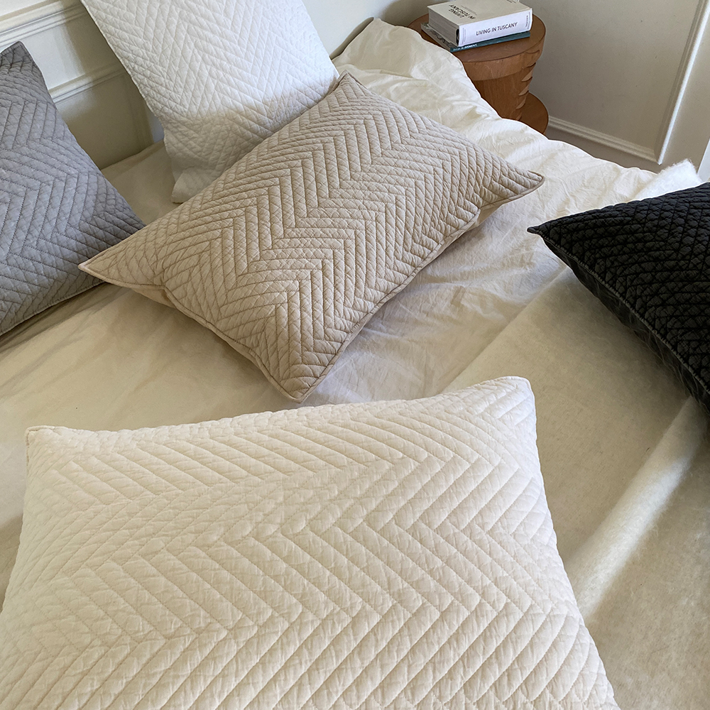 모제무드 오가닉 60수 순면 무형광 누빔 피그먼트 지퍼 베개커버 2040