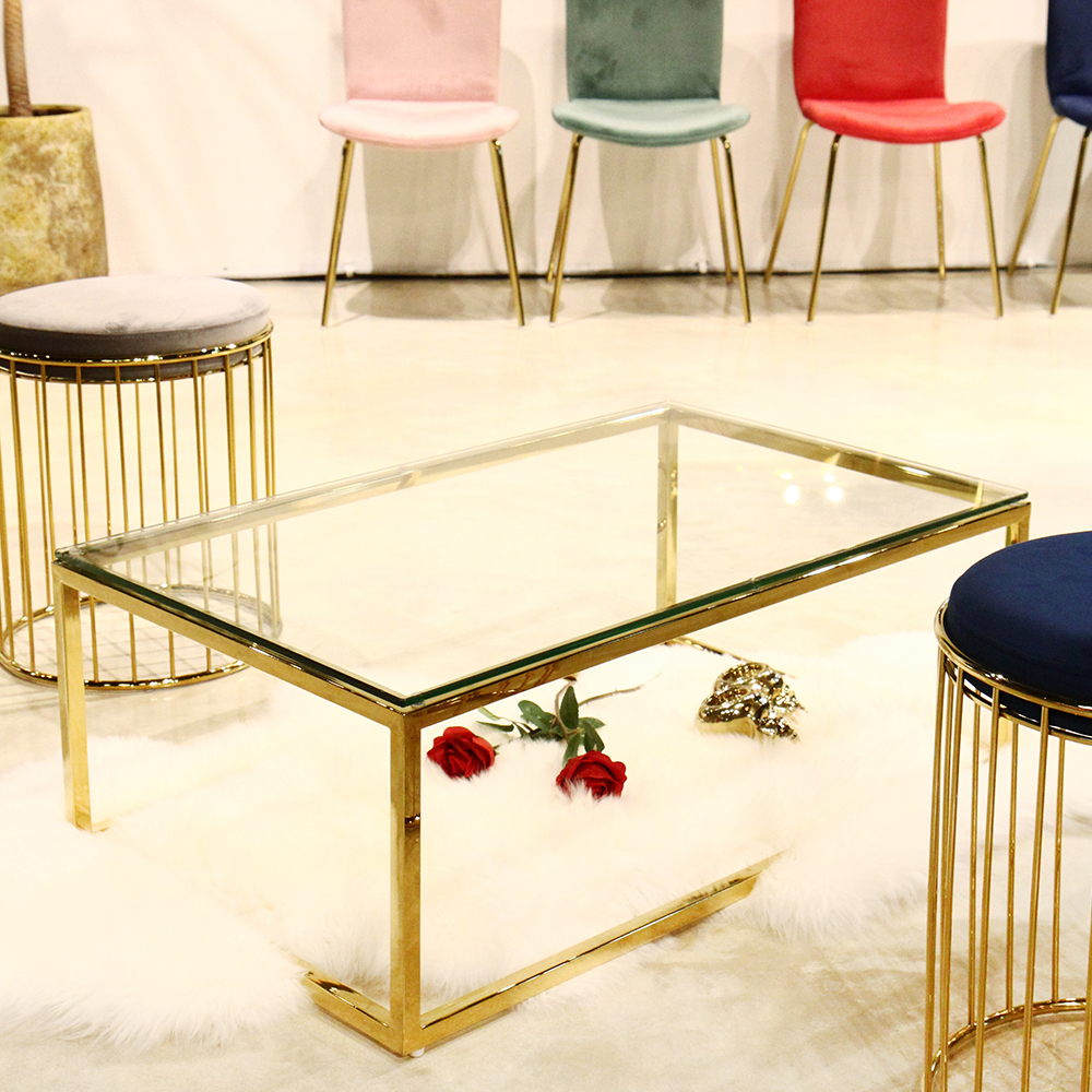 라비나 강화유리 골드 실버 인테리어 거실 좌탁 소파 테이블 SL032