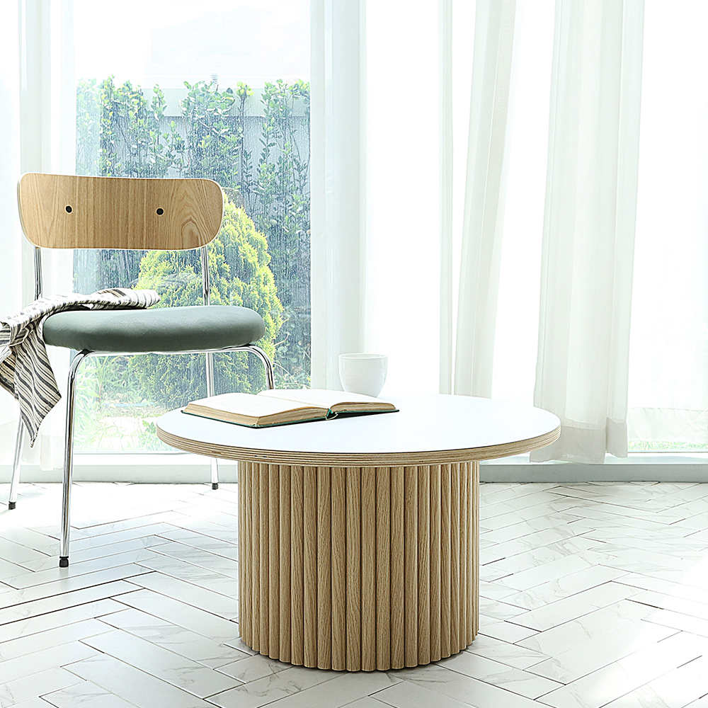 휴고 HPL 라미네이트 원형 인테리어 템바보드 거실 소파 테이블 600 SL157