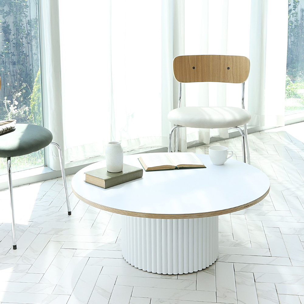 휴고 HPL 라미네이트 원형 인테리어 템바보드 거실 소파 테이블 600 SL157