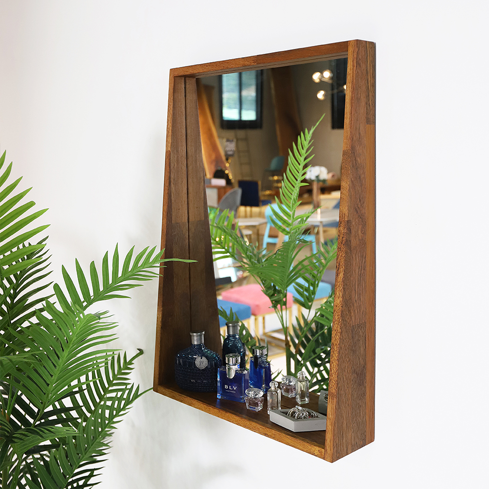 원목 선반 벽걸이 거울 인테리어 화장대 욕실 매장 카페 SL053