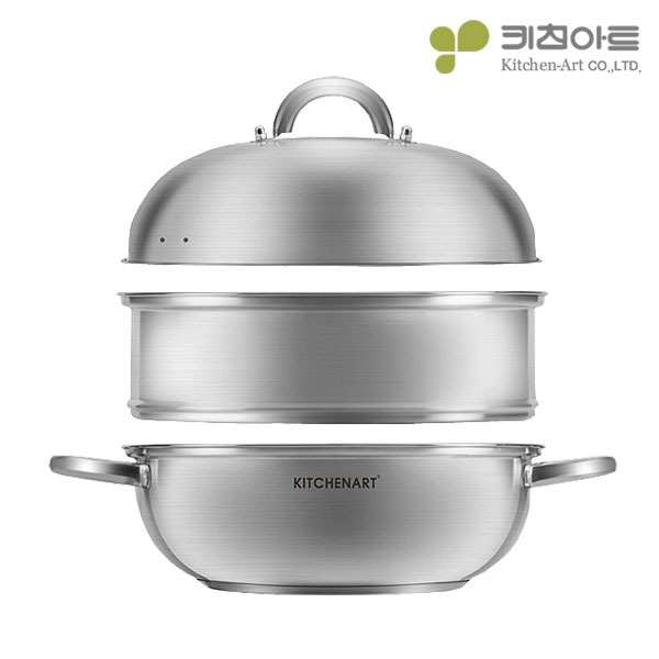 키친아트 인덕션 찜기 더블돔웍 인덕션용 2단 찜솥 28cm - 상세 이미지 4