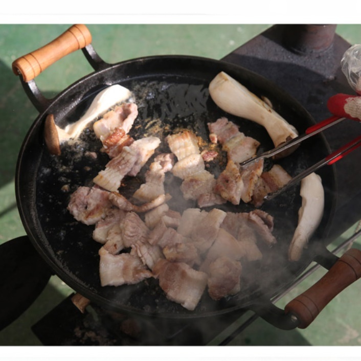 깊은무쇠그리들 주물그리들 캠핑고기불판 손잡이 그리들