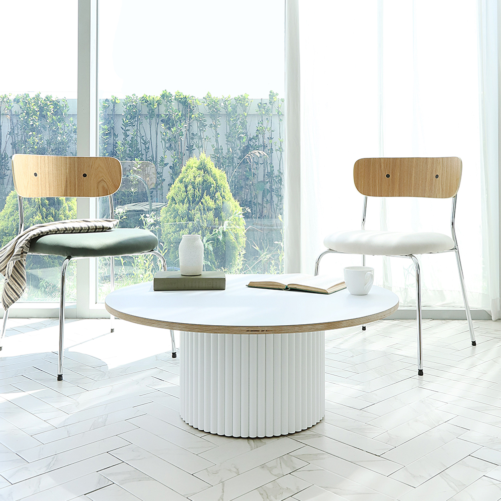 휴고 HPL 라미네이트 원형 인테리어 템바보드 거실 소파 테이블 600 SL157