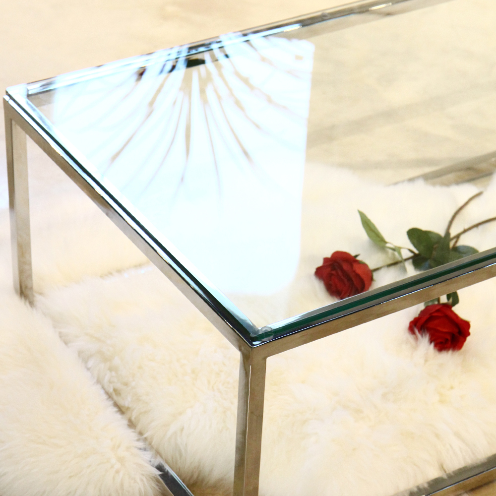 라비나 강화유리 골드 실버 인테리어 거실 좌탁 소파 테이블 SL032