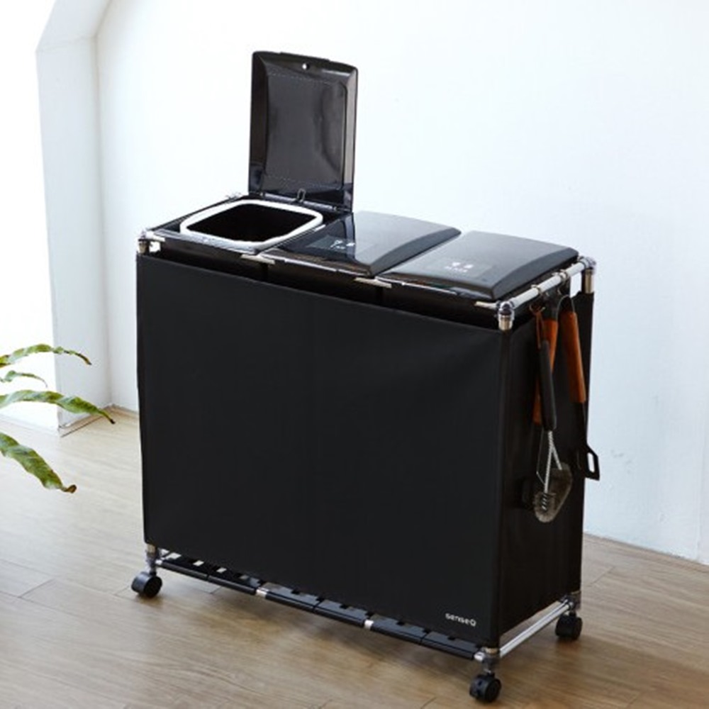 재활용분리수거함 대용량 쓰레기 가정용 분리수거함 3단 분리수거트롤리