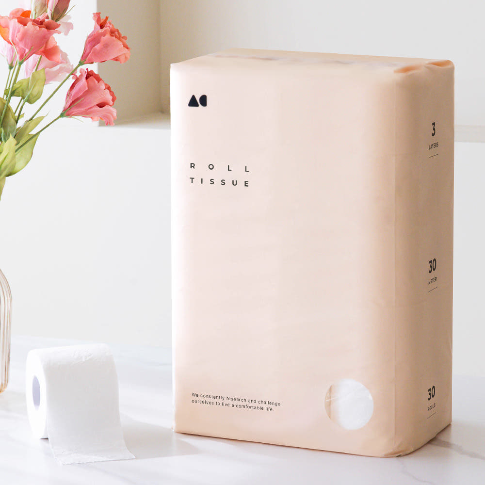 올챌린지 100% 천연펄프 3겹 화장지 30m 30롤