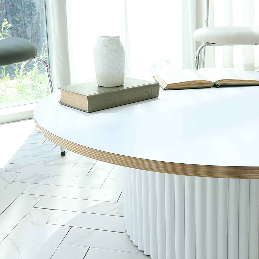 휴고 HPL 라미네이트 원형 인테리어 템바보드 거실 소파 테이블 600 SL157