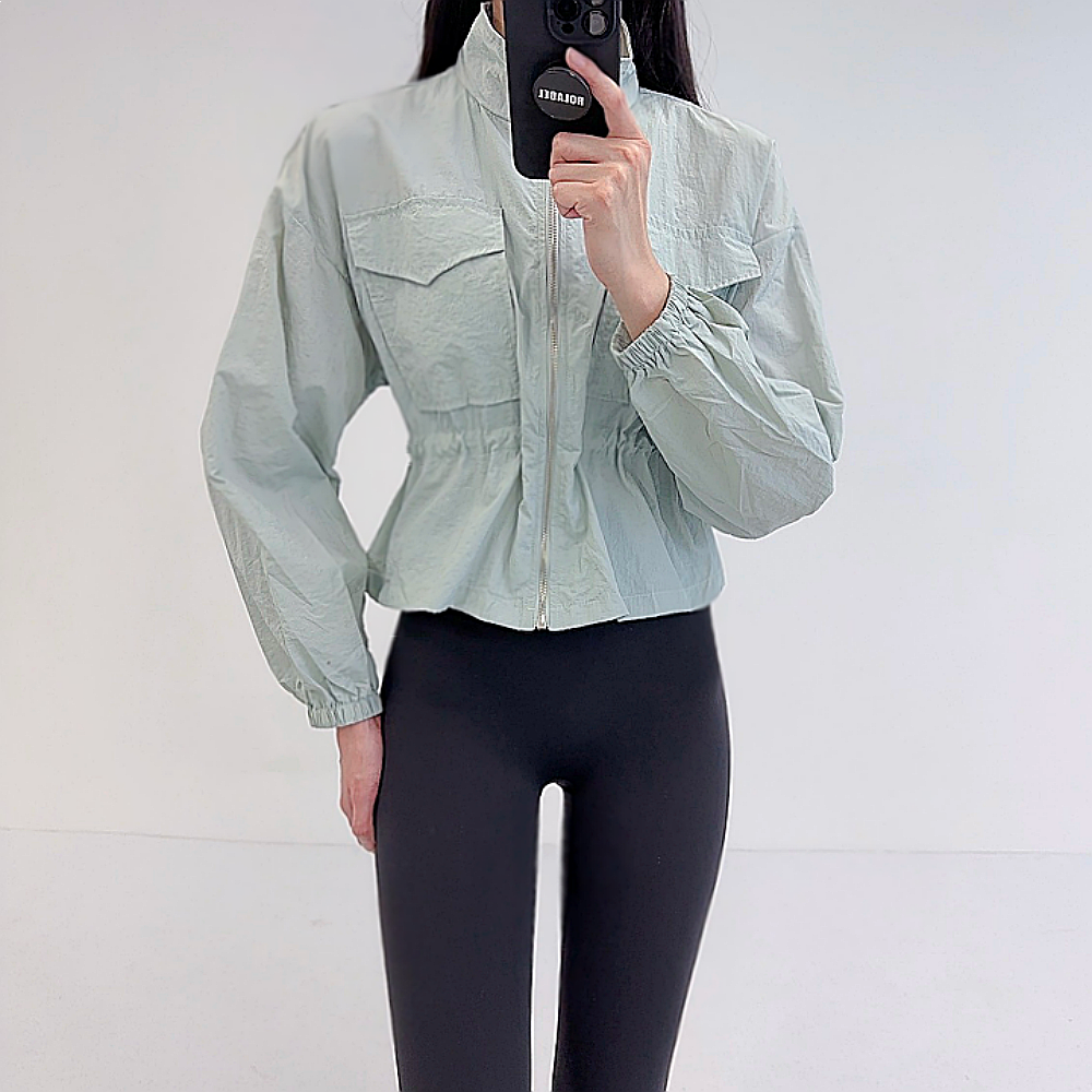 로라벨 가또 여성 바람막이 여자 아노락 루즈핏 등산 윈드 자켓 스트링 야상 숏 점퍼