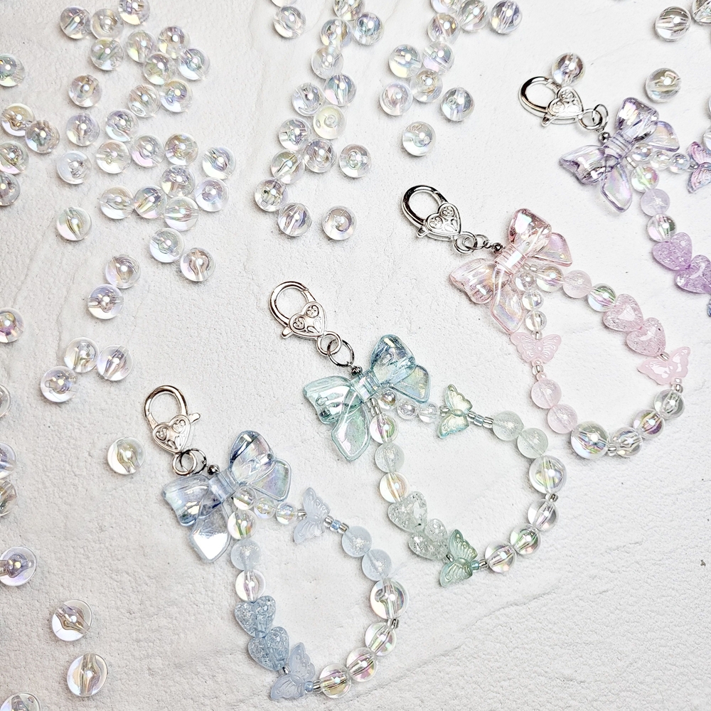 투명 오로라 구슬 비즈공예 키링 열쇠고리 팔찌 슬라임 만들기 이미지 2