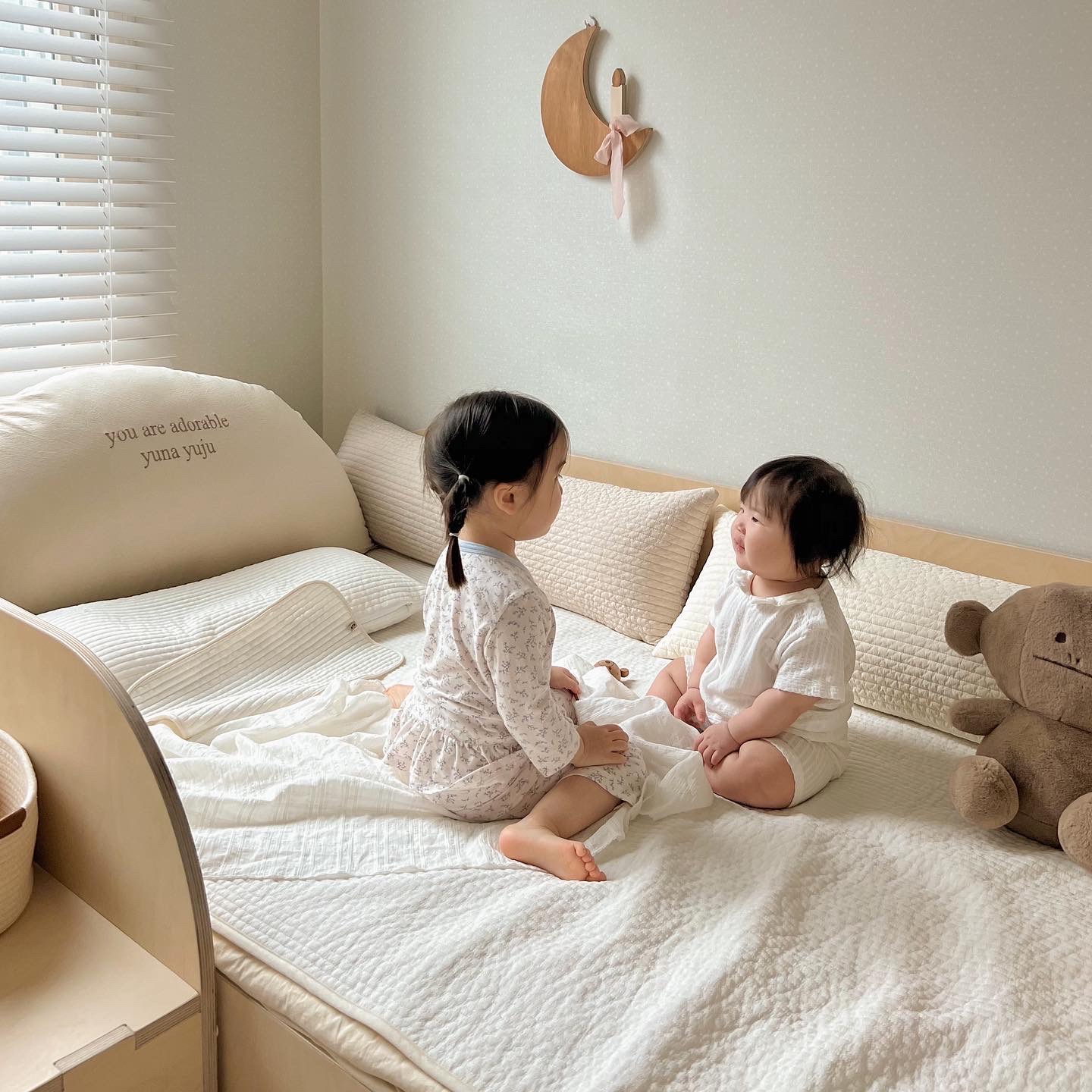 올포홈 아기 침대패드 고밀도 100수 누빔 슈퍼싱글 밴딩없음 무형광 유아 면 패드