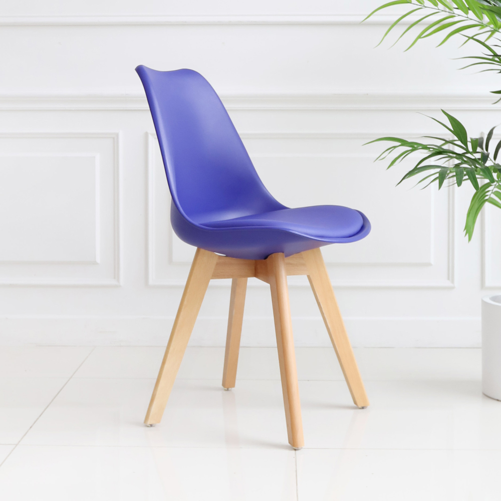 [4개세트] 인테리어 가죽 쿠션 원목 에펠체어 식탁 카페 의자 SL108