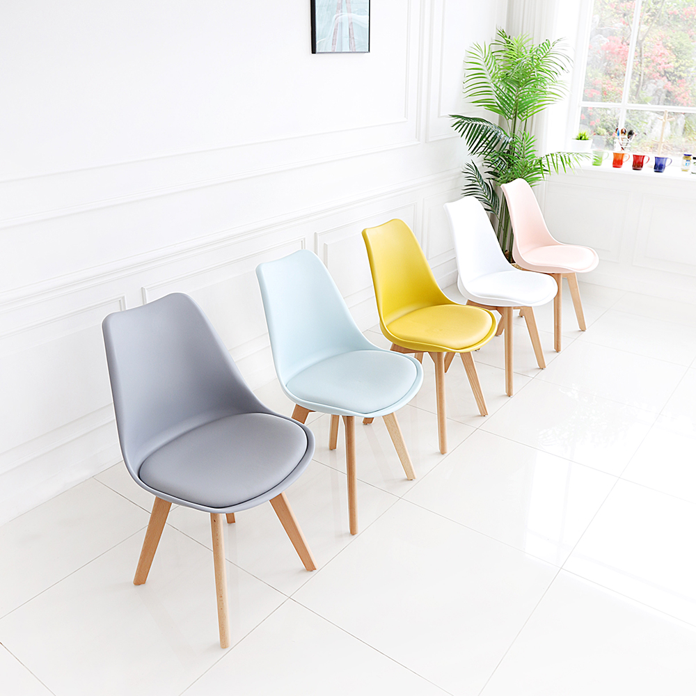 예쁜 인테리어 식탁 가죽 쿠션 원목 카페 의자 원룸 업소용 매장 에펠체어 SL108