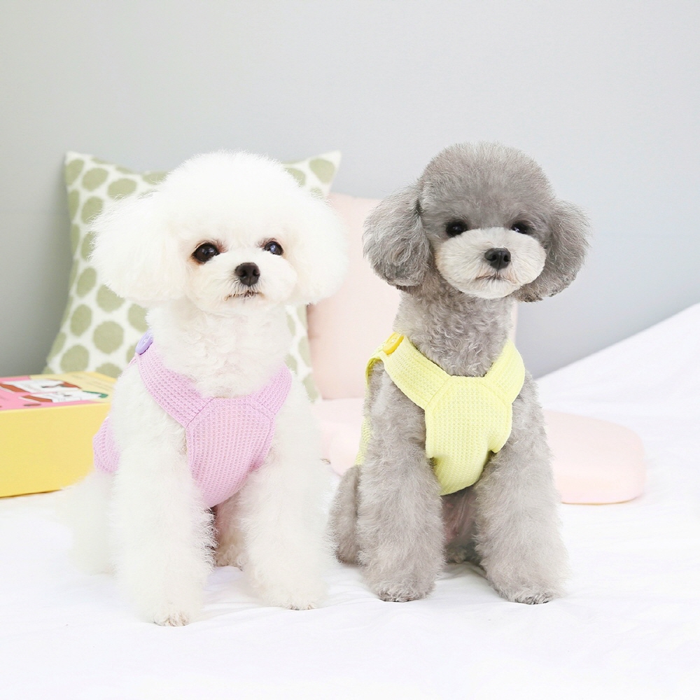 강아지 하네스 옷 곰돌이 멜빵 호박 원피스 봄 여름 애견 드레스 옐로우 S-2XL 이미지 6