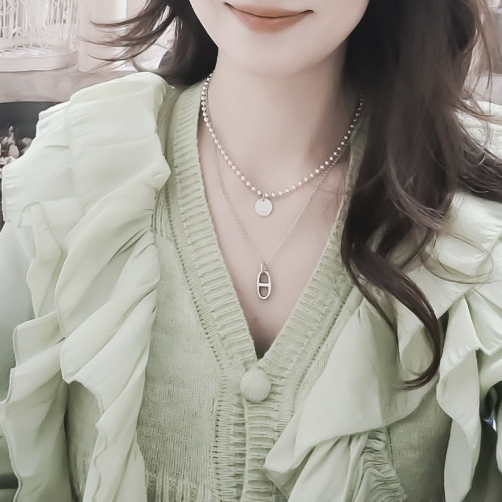 925실버 통통 은볼 초커 실버목걸이 이미지 7